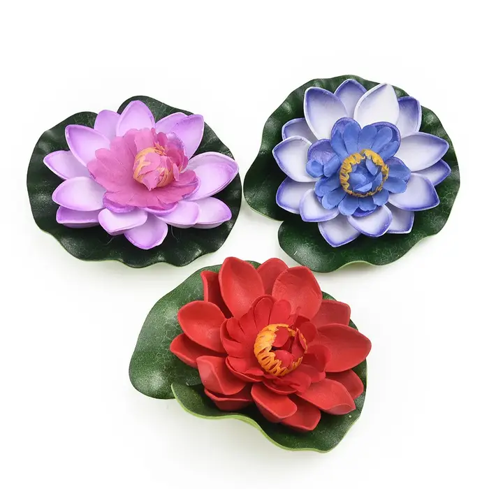 10 pièces Lotus fleur artificielle flottant fausse plante