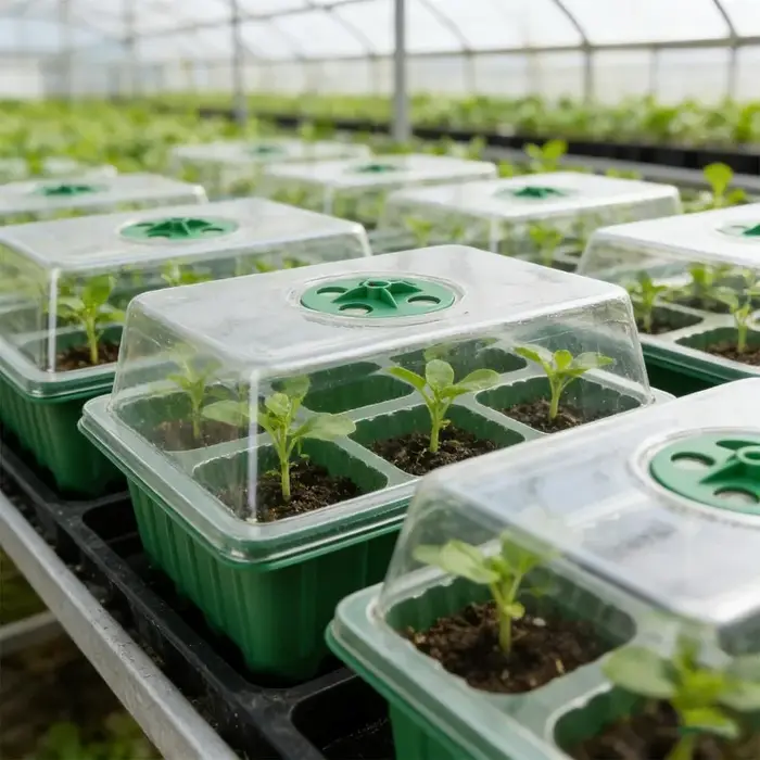 Pot à semis à 6 trous avec couvercle
