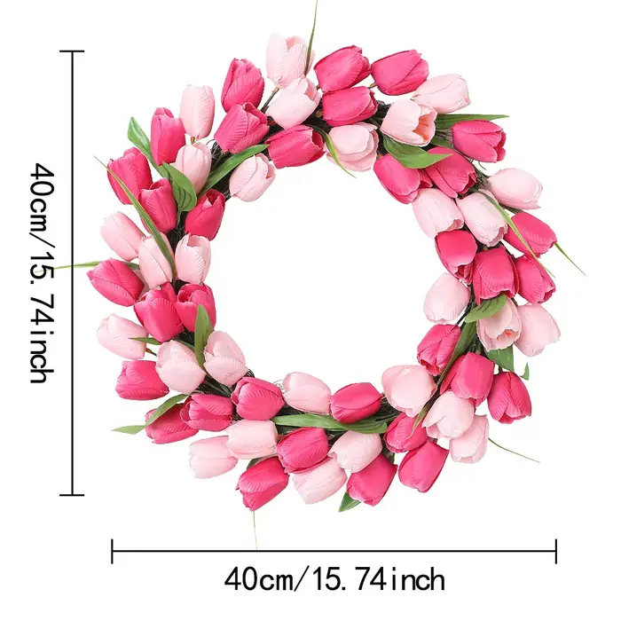 Couronnes de printemps aux fleurs sauvages éclatantes pour porte d'entrée