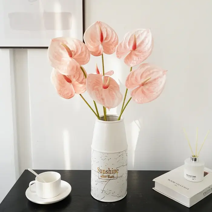 Bouquets de fleurs d' Anthurium artificielles en PU