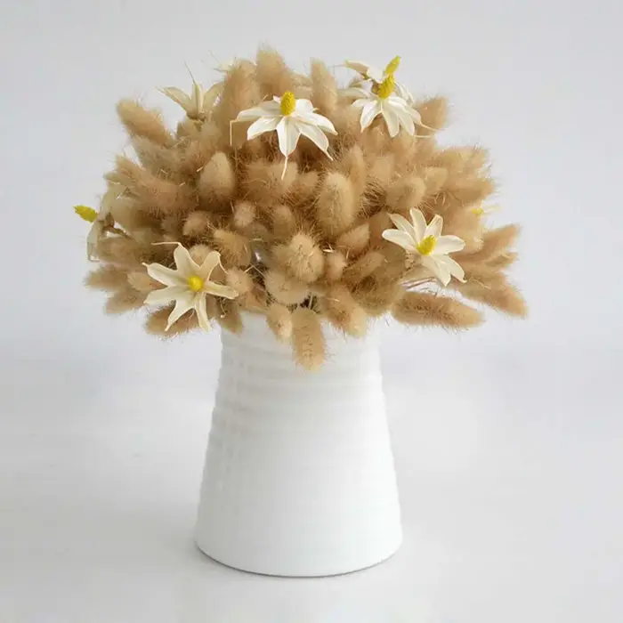 50 pièces de queues de lapin séchées, herbe naturelle, plantes décoratives, fleurs pour mariage, décoration de table, herbe séchée Pennisetum