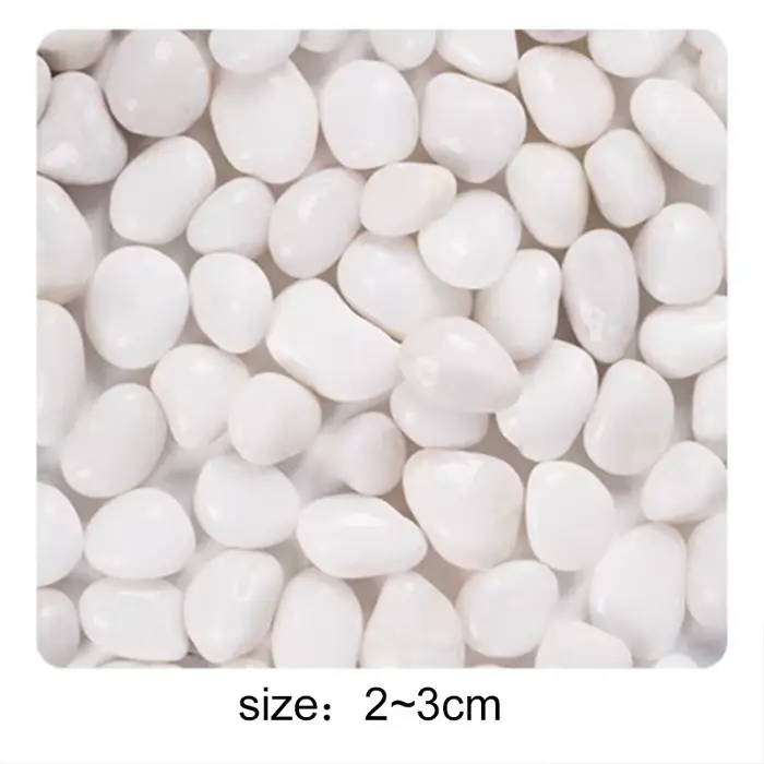 200 ~ 800g galets blancs 2 ~ 3cm conception de paysage et pavage de route pierres de fleurs de pluie hautement polies pierre de décoration de piscine TMZ
