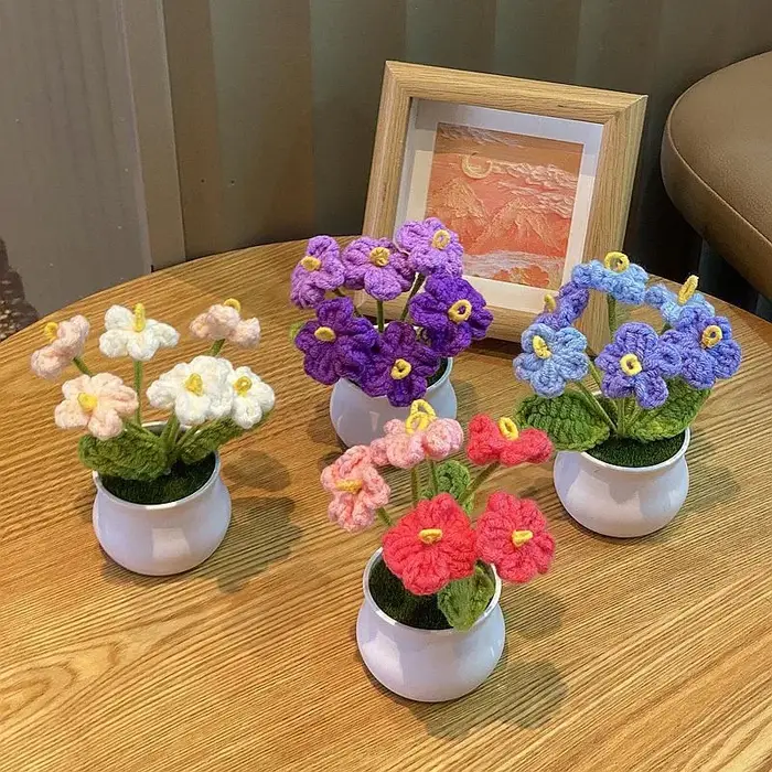 Bouquet de fleurs au Crochet faites à la main