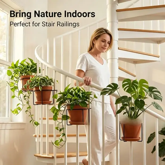 Support de plante pour balustrade BSEVB, support de plante suspendu réglable pour balustrade, suppor