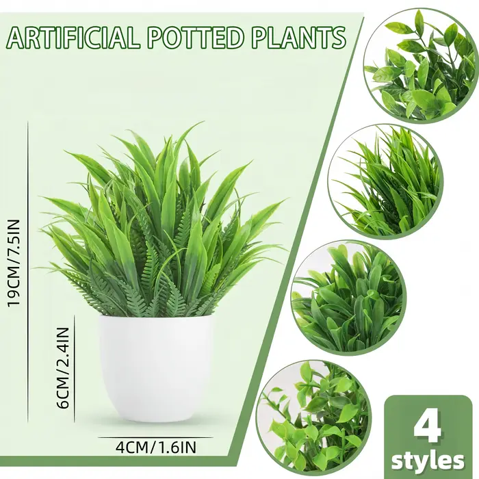 4 styles de mini-plantes artificielles