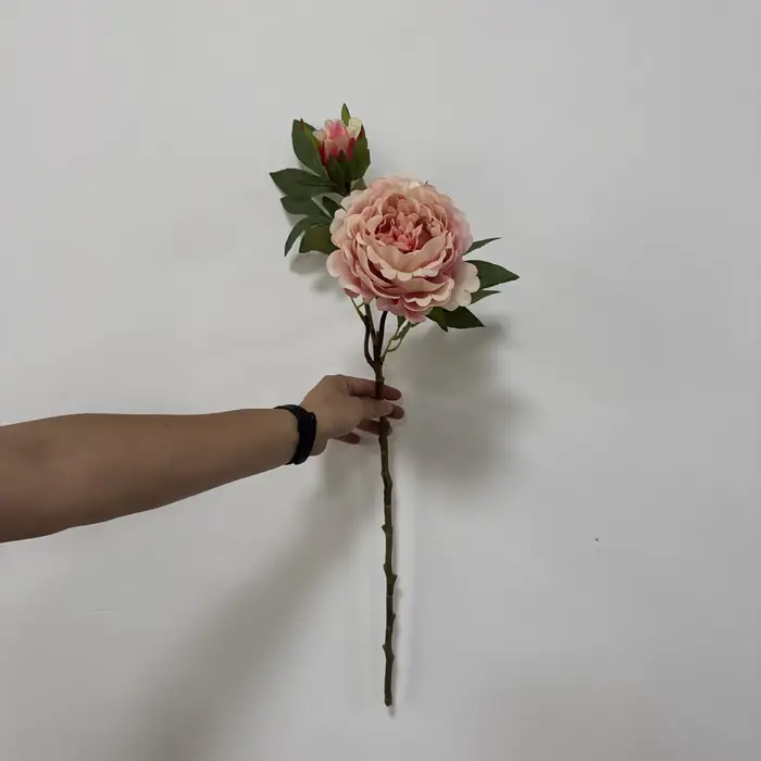 4 pièces de fleurs de pivoine artificielles hydratantes pour la décoration de la maison, du salon, des fêtes, pivoines au toucher réel, bouquet de mariée, décoration de mariage