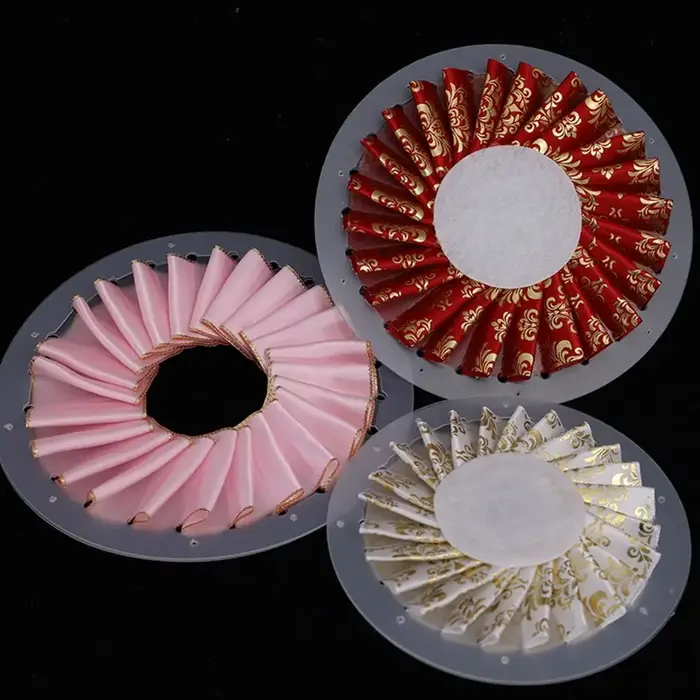 Outil de fabrication de fleurs en ruban DIY pour rosettes de 9 cm, 12 cm, 15 cm, figurines de table transparentes, outil de création de fleurs en tissu pour loisirs créatifs