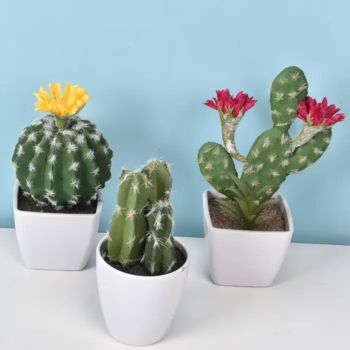 Cactus artificiel en pot plante verte Simulation succulente en pot fausses plantes