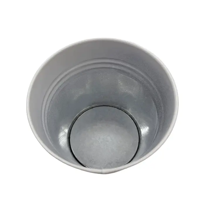 Boîte de 9 pots en métal blanc