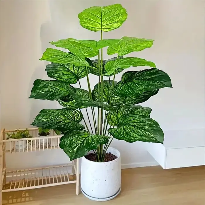 18 grandes feuilles de plante tropicale artificielle