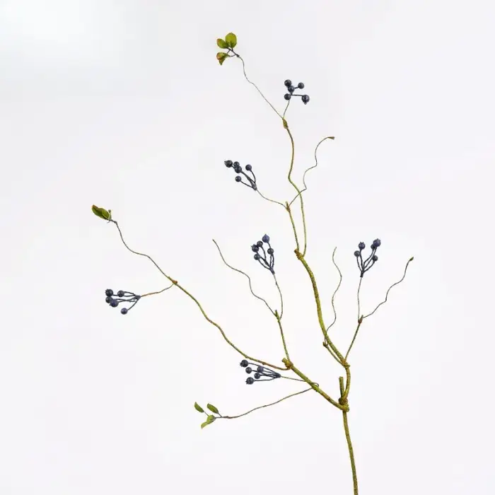 Simulation de branche de fruits sauvages en plastique, feuilles d'automne, plantes vertes, décoratio
