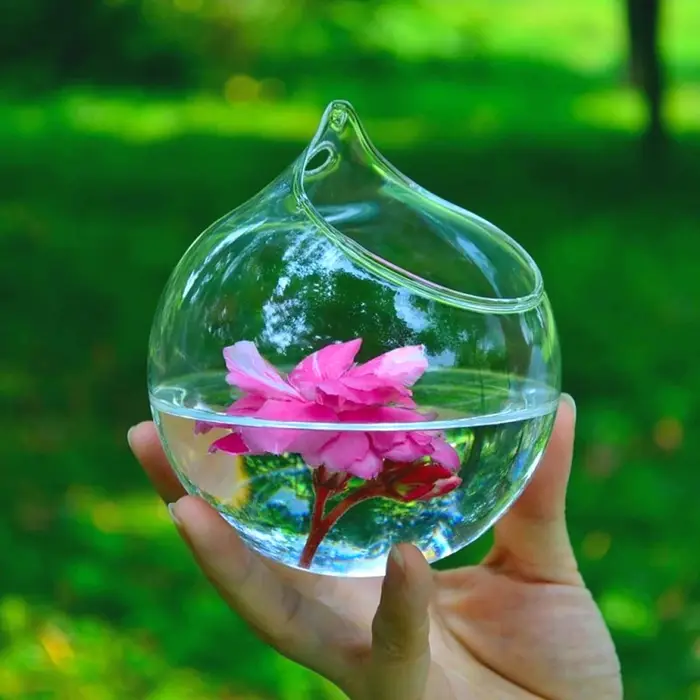 Boule suspendue créative en verre transparent