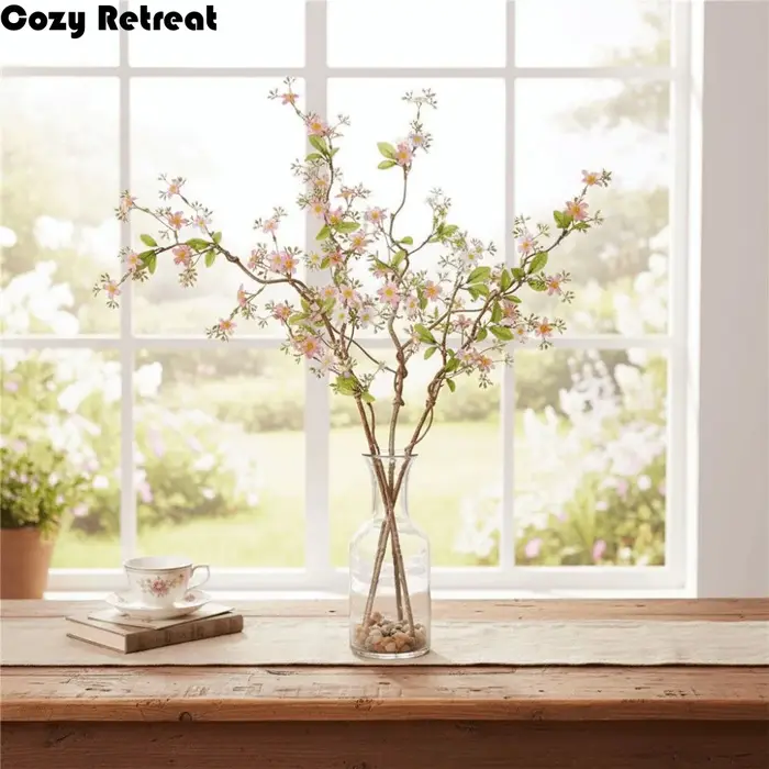 Petites Branches de Chrysanthèmes Sauvages Artificiels Réalistes en Soie Écologique