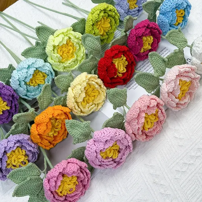 Fleur de pivoine au crochet