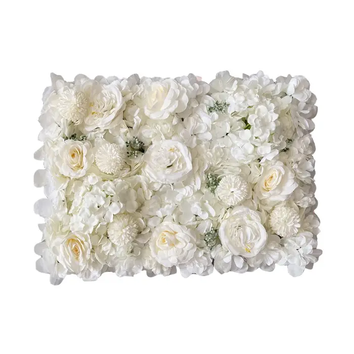 Fleurs de roses en soie 3D, décoration murale de fond de mariage, panneau mural de fleurs artificiel