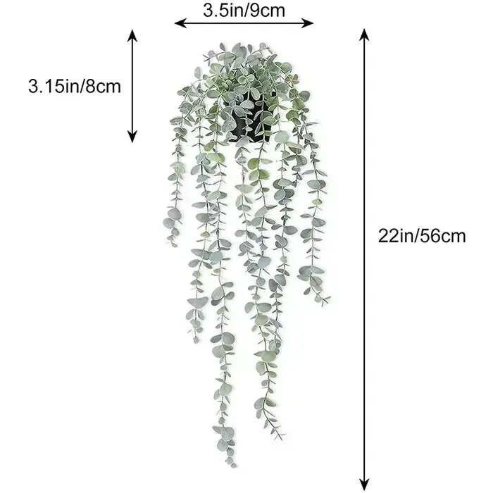 Plante suspendue en rotin d'eucalyptus artificiel