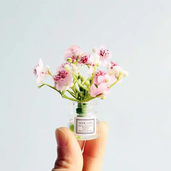 Pot d'arrangement Vase de fleurs séchées 1:12 maison de poupée Miniature Simulation plantes en Pot a