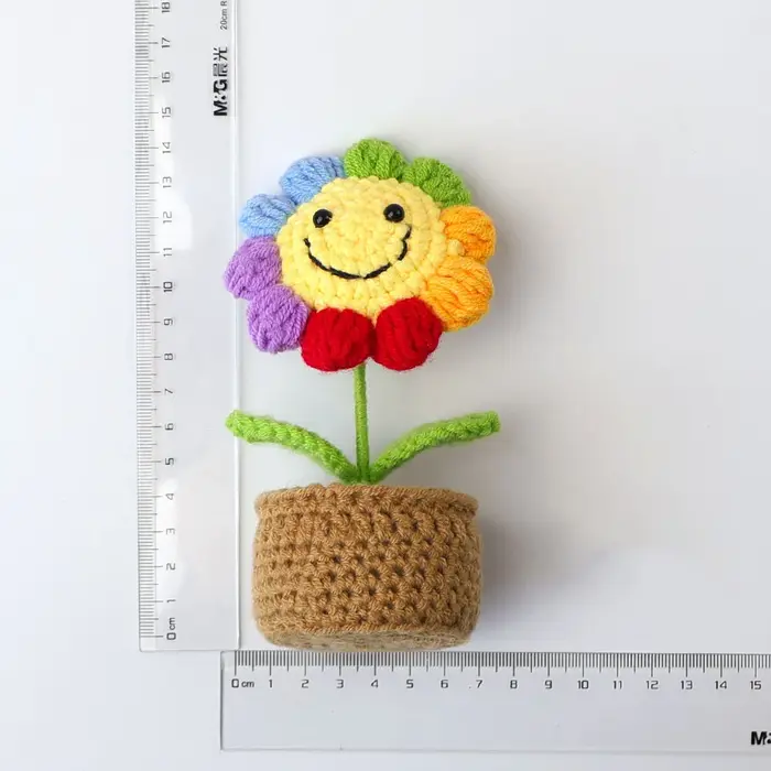 Crochet tournesols en Pot mignon tricot Pot de fleur Pot