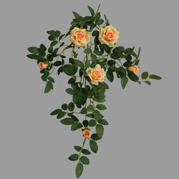 Plante verte artificielle de vigne de roses en rotin