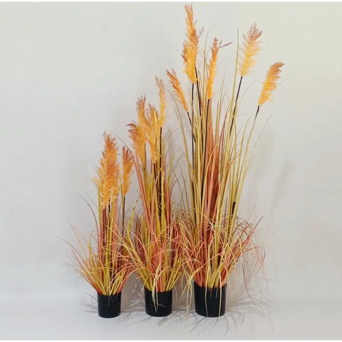 Décoration de la maison plantes vertes fleurs de roseau artificielles grande fausse plante en pot