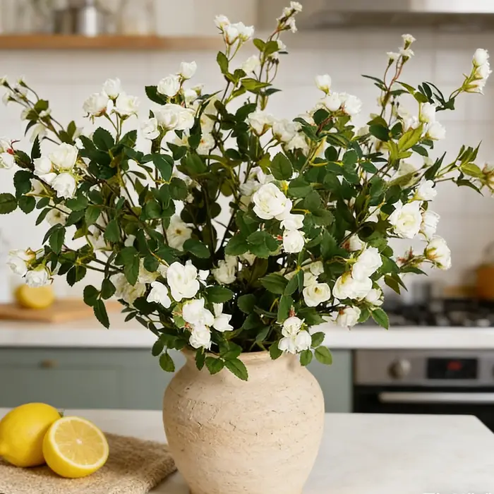 Fleurs artificielles Camellia Daisy Mariage Brial Bouquet Maison Salle Vase Table Jardin BRICOLAGE Cadeau Couronne Matériel Decorat