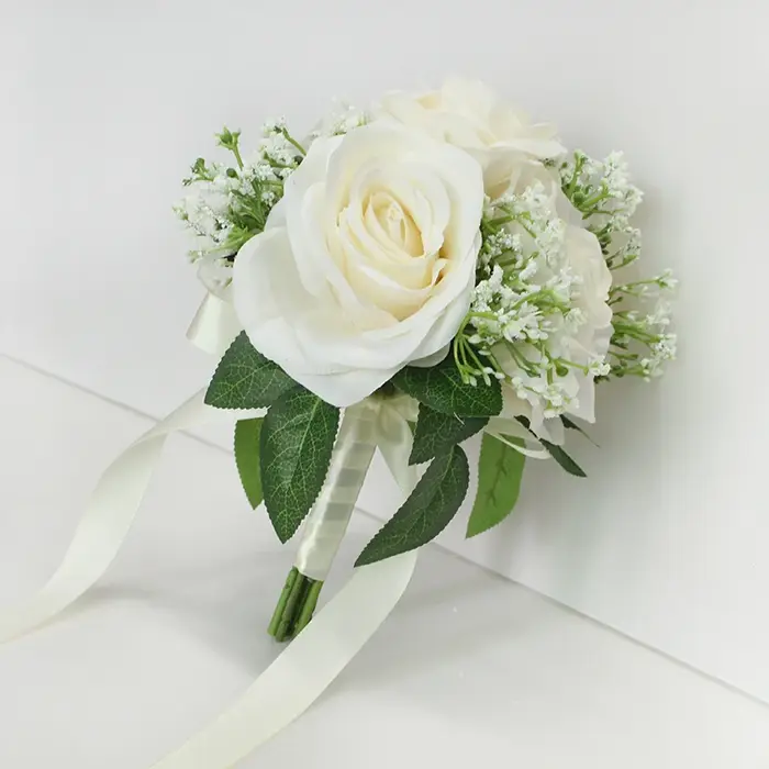 Roses artificielles Babysbreath fleurs Bouquet soie gypsophile fausses
