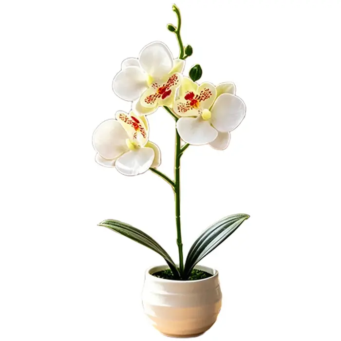 Plante artificielle en pot d'orchidée Phalaenopsis de 24