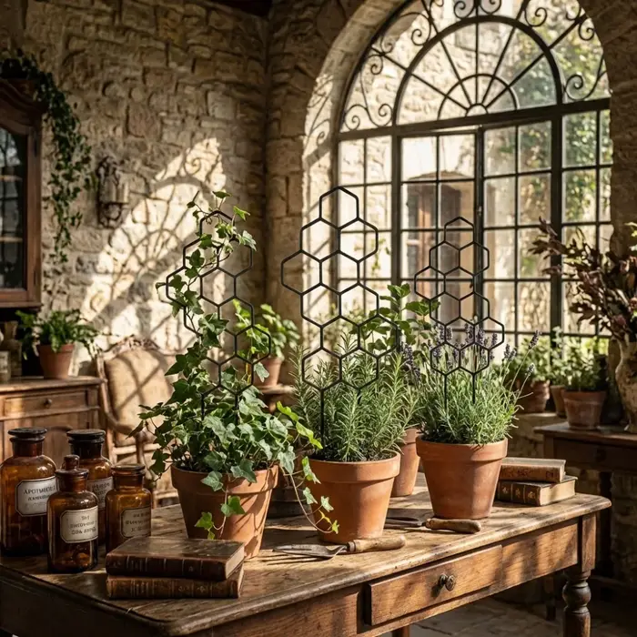 Support de plantes grimpantes en nid d'abeille