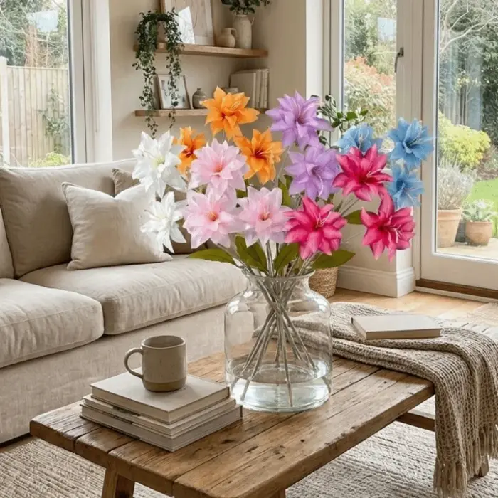 Branche de fleurs artificielles à 3 têtes