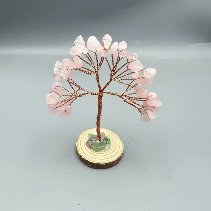 Arbre à argent en pierre naturelle, base colorée, décoration d'intérieur