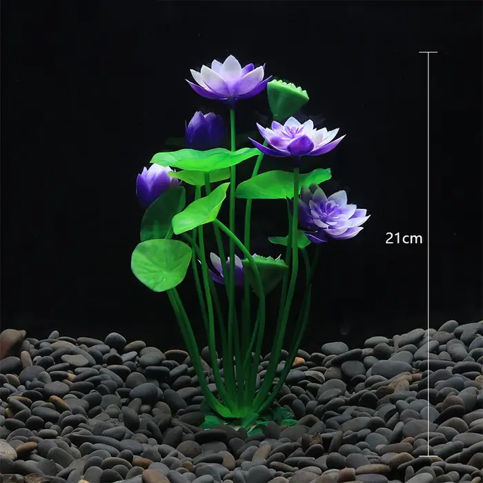Plantes de Lotus artificielles pour Aquarium, décoration d'aquarium, aménagement paysager, ornements d'herbe d'eau, simulation de fleurs aquatiques, fournitures de plantes