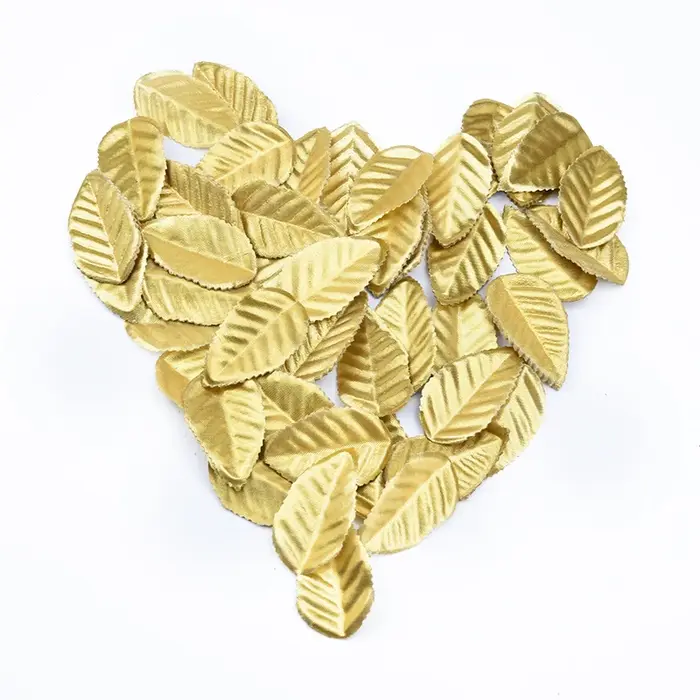 200 pièces feuilles dorées feuille de noël Roses décoratives fleurs plantes artificielles bricolage boîte à cadeaux Scrapbook broche de mariage décoration de la maison