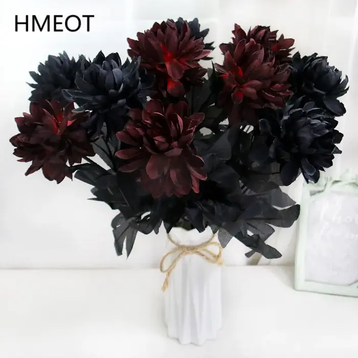 Branche de fleur artificielle Dahlia noire Bourgogne