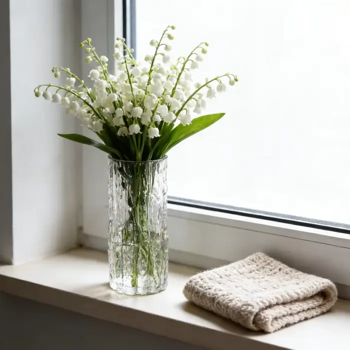 Vase à fleurs en verre texturé effet glacier
