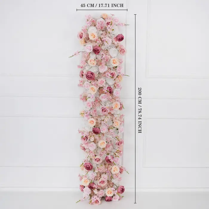 Uflower 100/200 cm luxe Rose fleur artificielle rangée Table pièce maîtresse fleurs de mariage toile de fond mur Arches décor fête florale