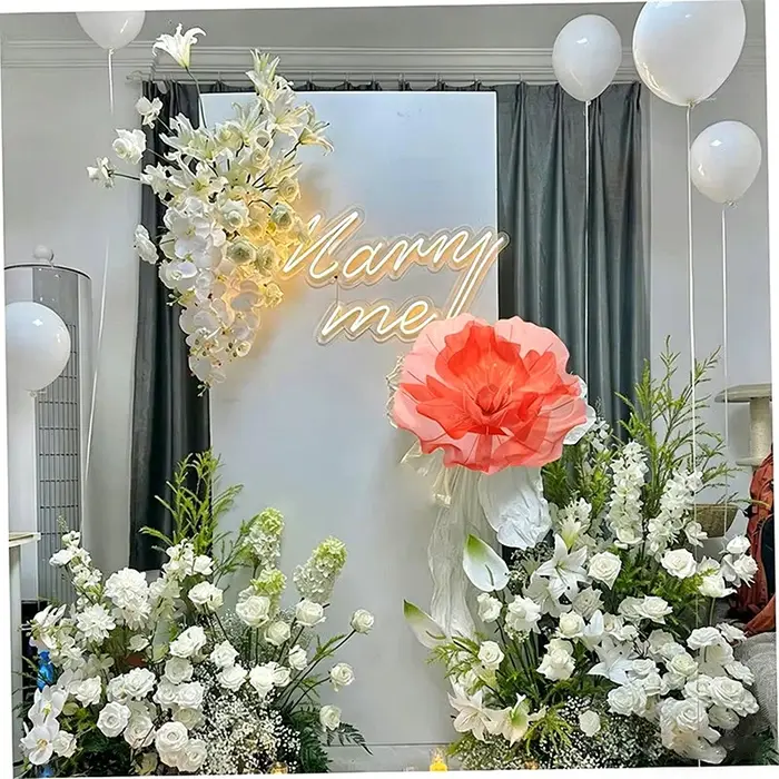 Grande fleur artificielle en tulle transparent de 50 cm avec accents de perles