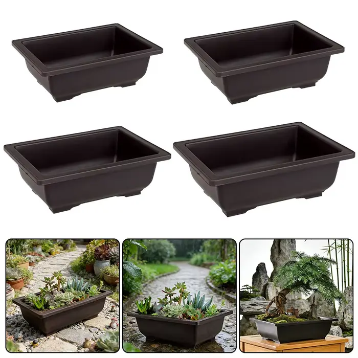 Pot à Bonsaï en Plastique Effet Argile Pourpre