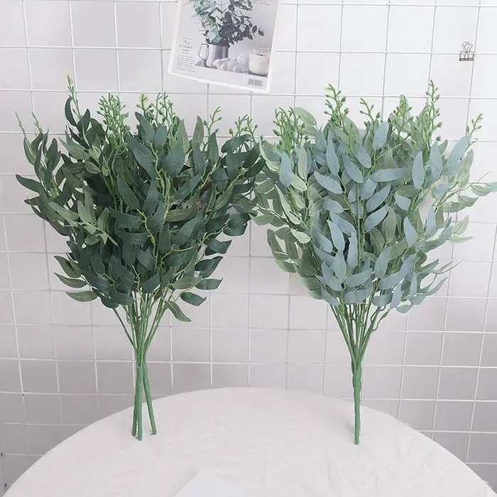Plantes artificielles en feuilles de saule en soie