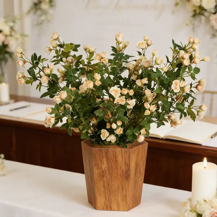 Fleurs artificielles de camélia et de marguerite pour bouquet de mariée