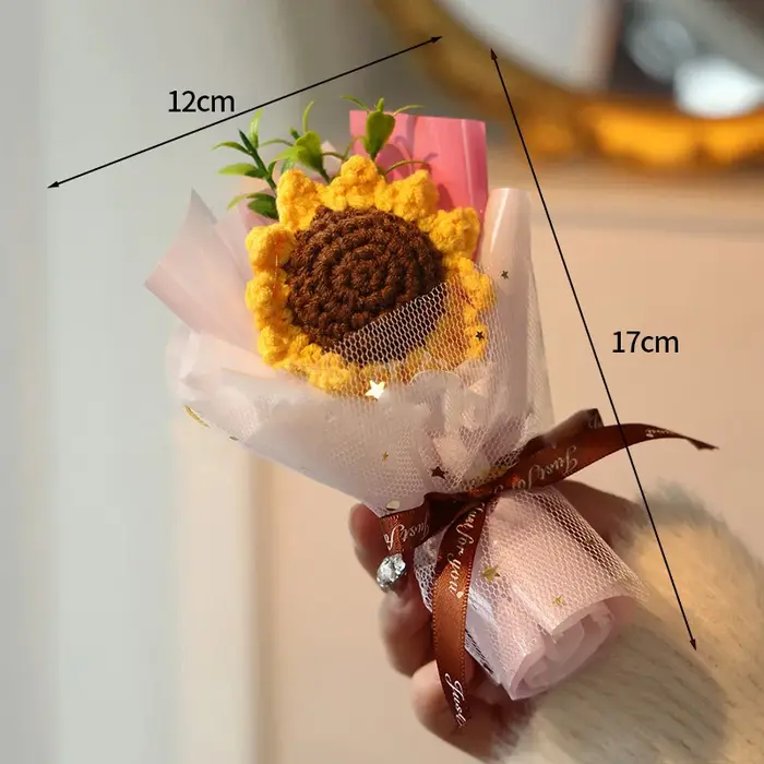 Mini Bouquet de tournesol au Crochet