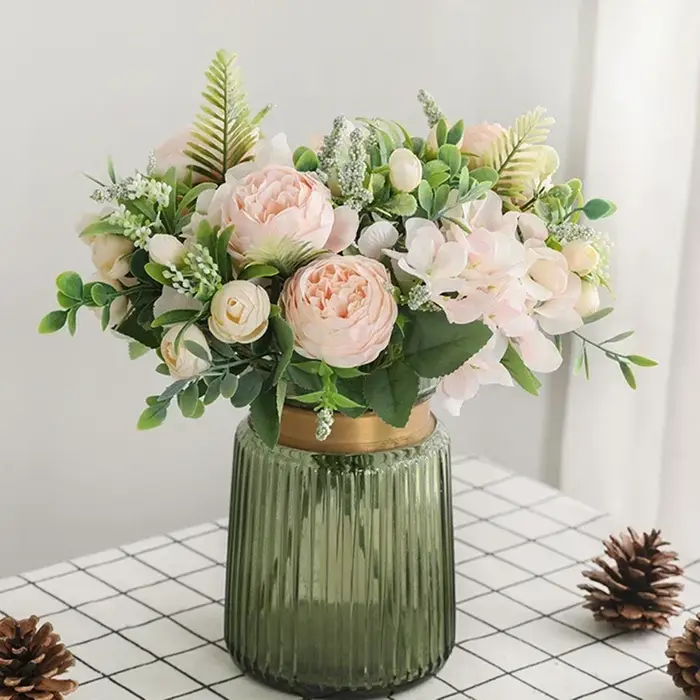 1 Bouquet de pivoines en soie