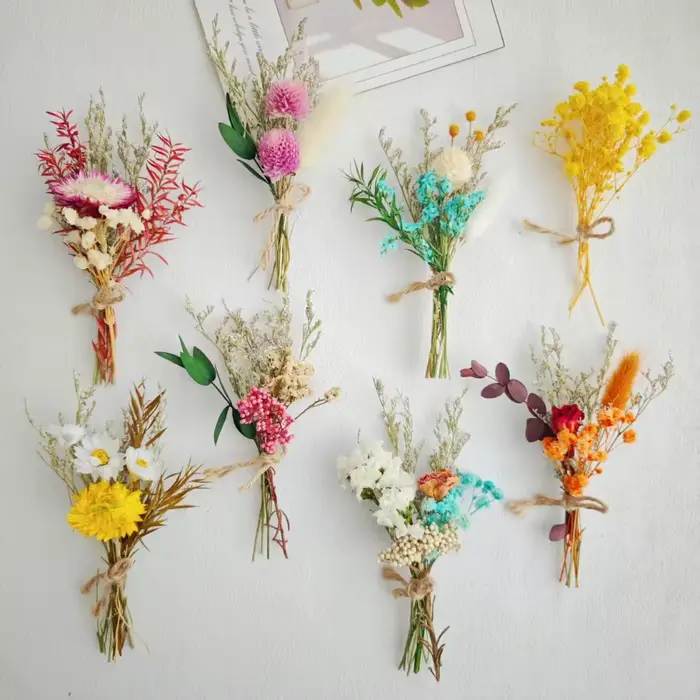 Fleurs éternelles, bouquet de fleurs séchées faciles à utiliser