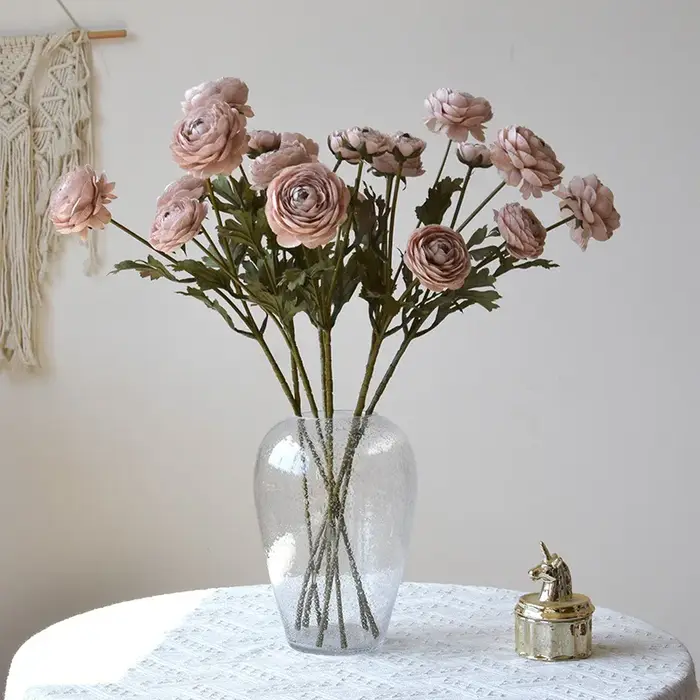 8 pièces de fleurs artificielles classiques européennes en soie