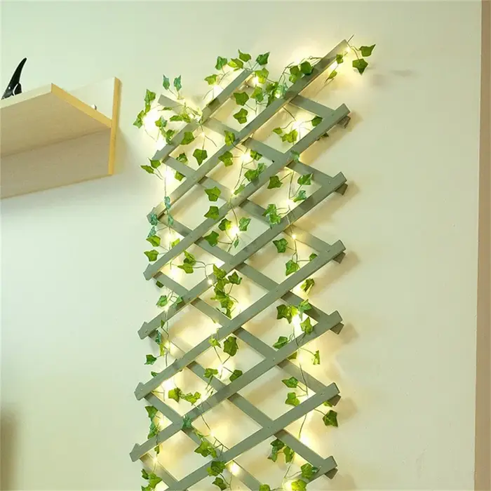 10M/5M/2M feuille verte fausses plantes chaîne lumière alimenté par batterie étanche
