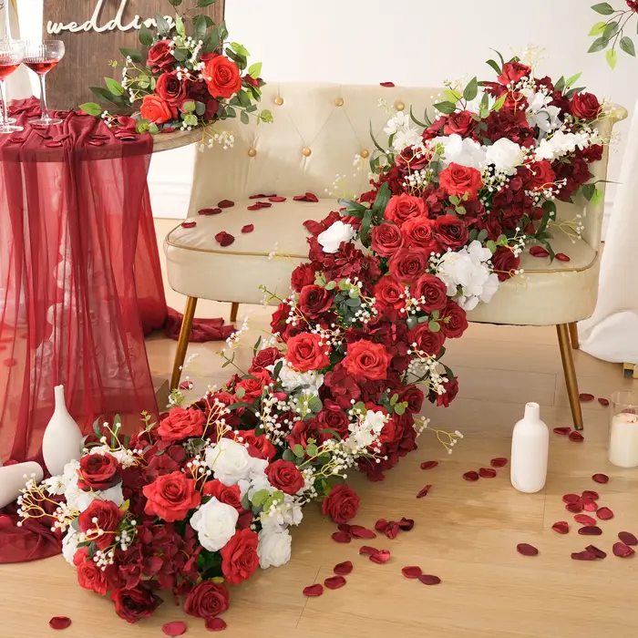 C7673 rangées de fleurs de souffle de bébé Rose bordeaux