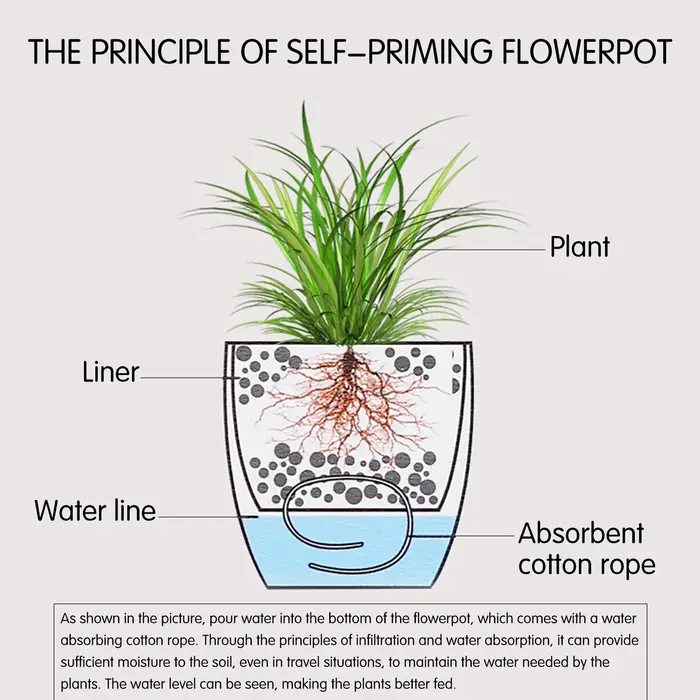 Pots de jardinière à arrosage automatique