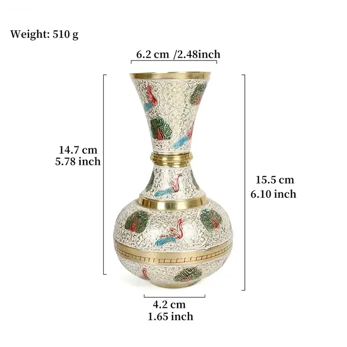 Vase Tibétain en Cuivre pour Décoration de Bureau