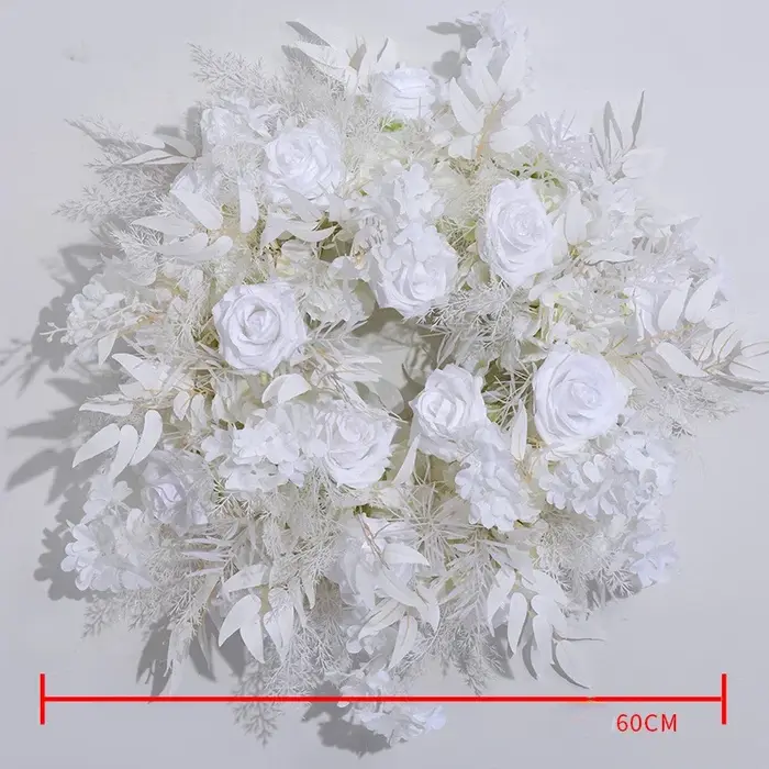 2M Dense réaliste Rose soie Rose fleur rangée artificielle mariage tête Table pièce maîtresse floral