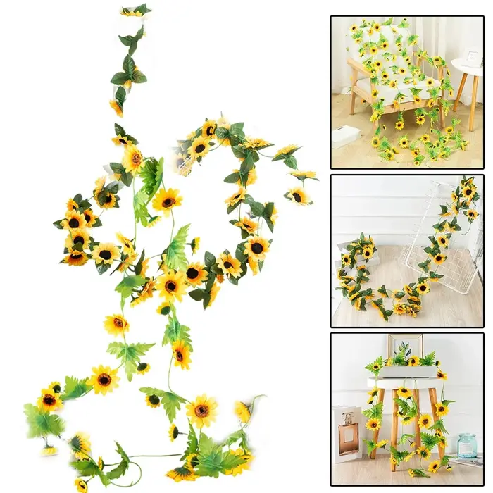 Guirxiété de fleurs artificielles pour rebords de fenêtre