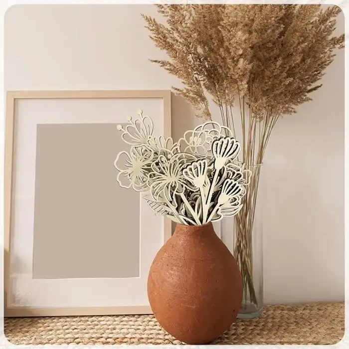 Décoration murale de fleurs sauvages en bois